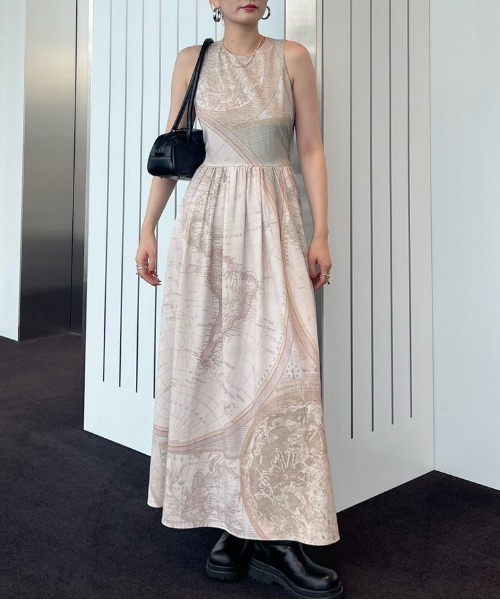 CARTOGRAPHIC PATTERN DRESS（ワンピース）｜Ameri（アメリ）の