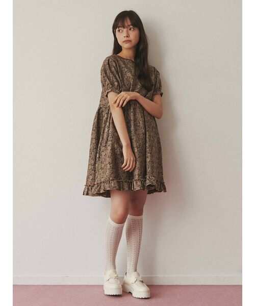 merry jenny（メリージェニー）の「flowerジャガードミニワンピース