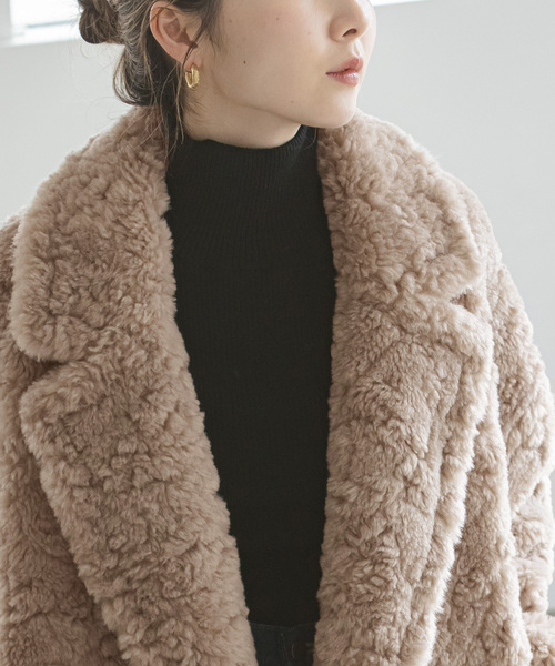 Noble（ノーブル）の「リッチフェイクボアショートコート（ブルゾン