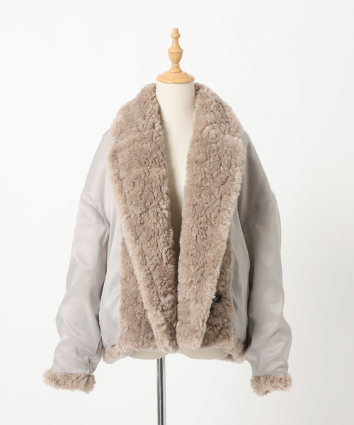 Noble（ノーブル）の「リッチフェイクボアショートコート（ブルゾン