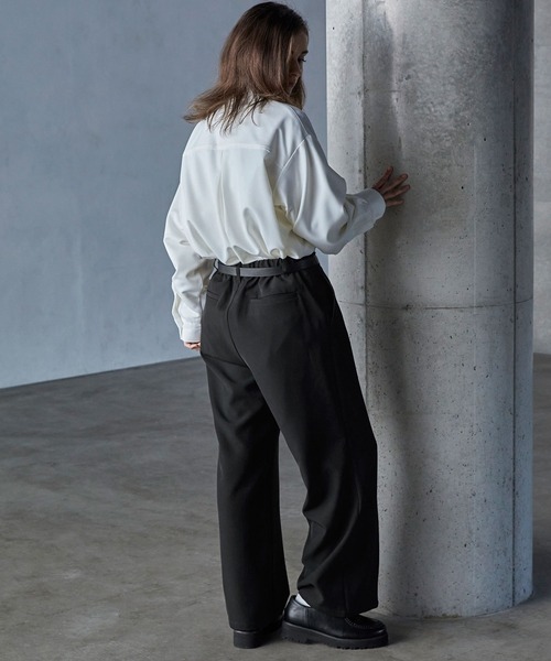 SERACE】Wide drape pin tuck flare slacks / ワイドドレープ