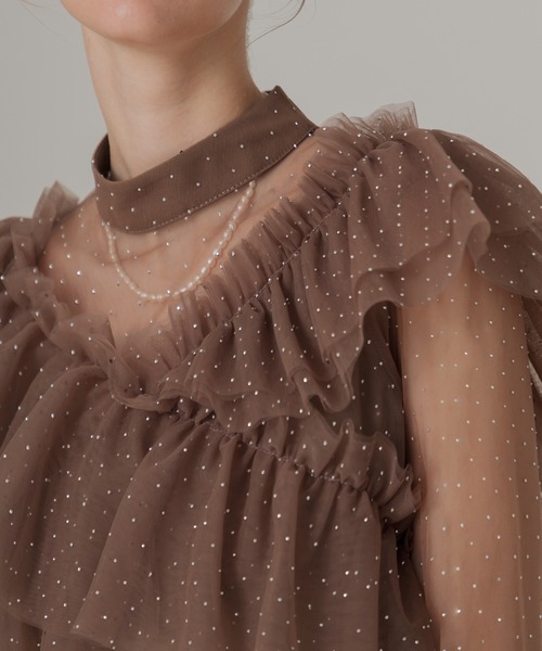 Leja（レジャ）の「【LEJA】2wayドットストーンギャザーチュールA