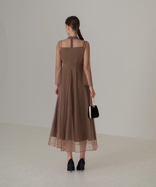 セール】【LEJA】2wayドットストーンギャザーチュールAラインドレス 2