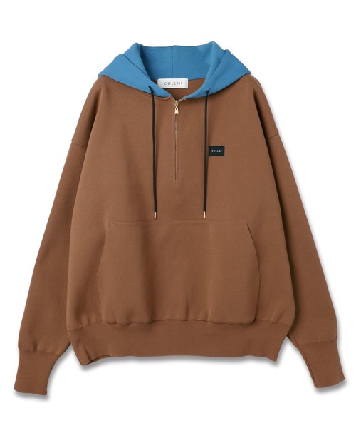CULLNI（クルニ）の「Embroidery Patch Half Zip Knit Hoodie