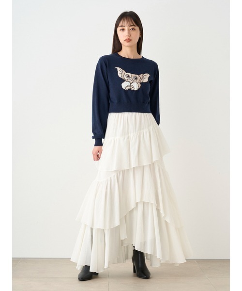 SNIDEL（スナイデル）の「コットンシフォンティアードスカート