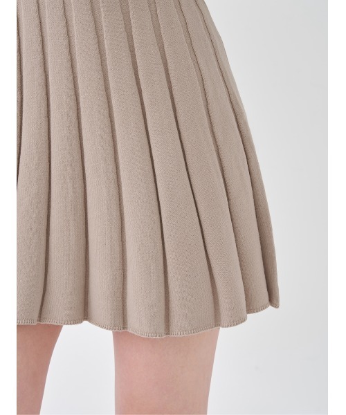 Darich ネックリボンデザインフレアニットミニワンピース free