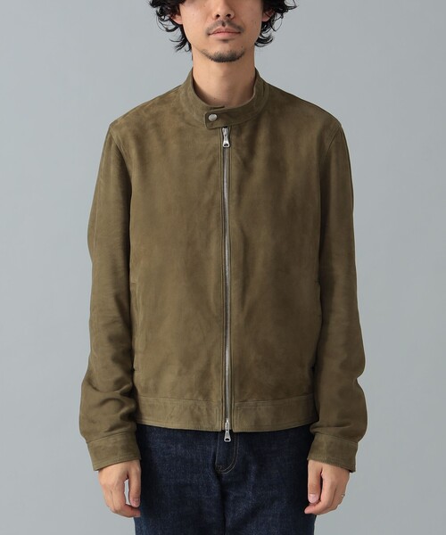 セール】【別注】EMMETI / JURI BEAMS3 スエード シングル ライダース