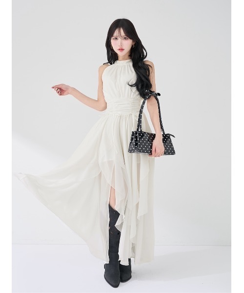 Darich アメスリギャザーシフォンロングワンピース アメスリギャザー