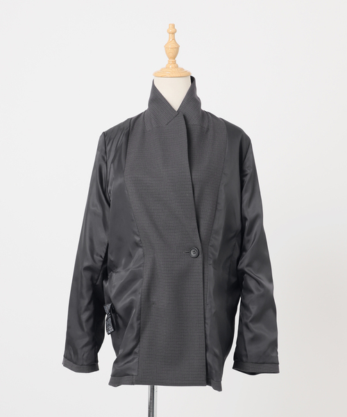 セール】ダブルフロントチェックジャケット（テーラードジャケット