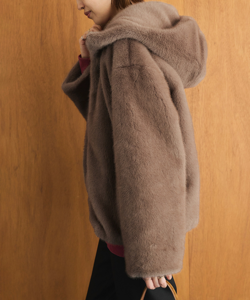 WEB限定/追加》FAKEファーフードブルゾン（その他アウター）｜SLOBE