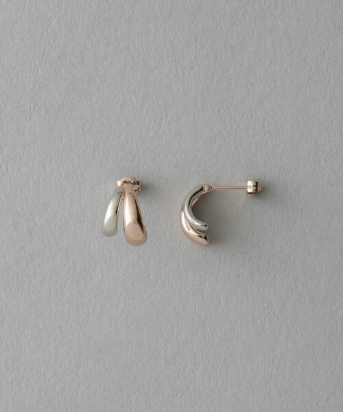 バイカラー ダブルライン ピアス（ピアス（両耳用））｜ete（エテ）の