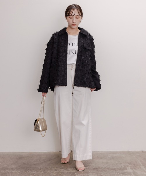 リボンジャガード ツィードボンディング ジップジャケット Eimee Law