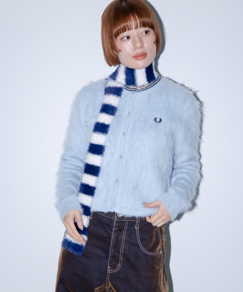 セール】【別注】FRED PERRY / Fluffy Crewneck Knit Cardigan [手洗い