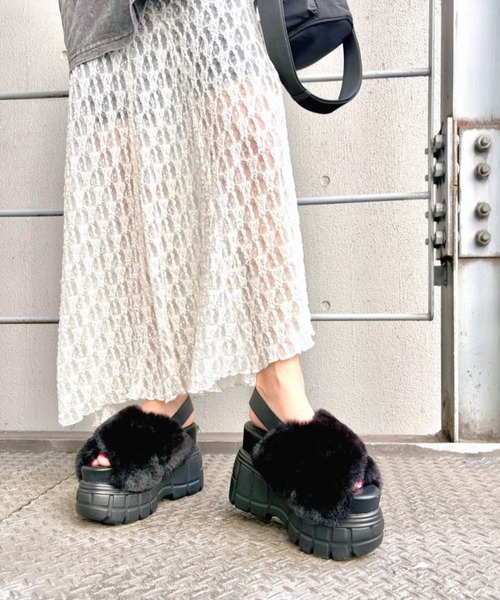 セール】【25AW新作】【R&E】クロスファーバックベルト厚底サンダル