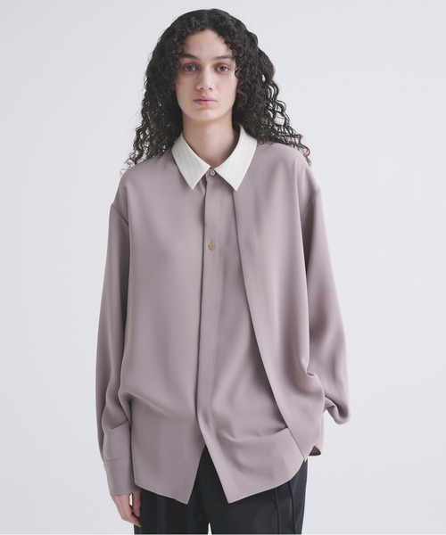 CULLNI（クルニ）の「Stripe Collar Double Cloth Asymmetrical