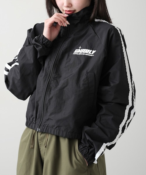 SUGGESTION/サジェッション 袖ラインナイロンラグランBL トラック