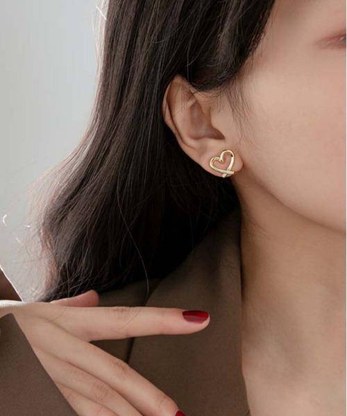 セール】金属アレルギー対応ハート型ミニピアス(両耳用)（ピアス（両耳