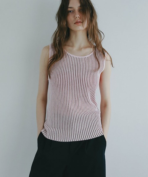 マルチストライプニットタンクトップ（タンクトップ）｜ETRE TOKYO