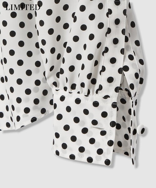 LOULOU WILLOUGHBY】デシンドットフリルボウタイブラウス（シャツ