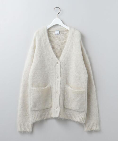 6（ロク）の「＜6(ROKU)＞MOHAIR SHAGGY V NECK CARDIGAN/カーディガン
