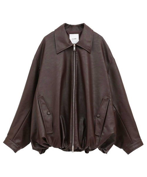 CLANE/クラネ】FAKE LEATHER BALLOON JACKET/フェイクレザーオーバー