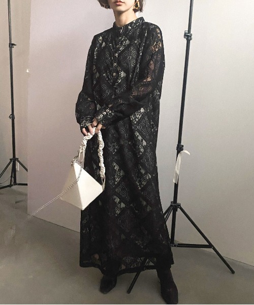 Ameri（アメリ）の「GEOMETRIC FLOWER LACE DRESS（ワンピース）」 - WEAR