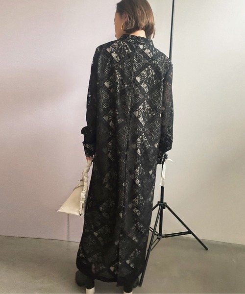 Ameri（アメリ）の「GEOMETRIC FLOWER LACE DRESS（ワンピース）」 - WEAR