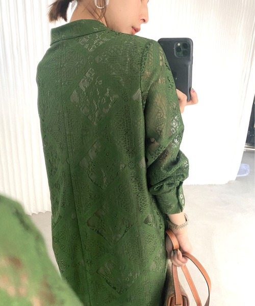 Ameri（アメリ）の「GEOMETRIC FLOWER LACE DRESS（ワンピース）」 - WEAR