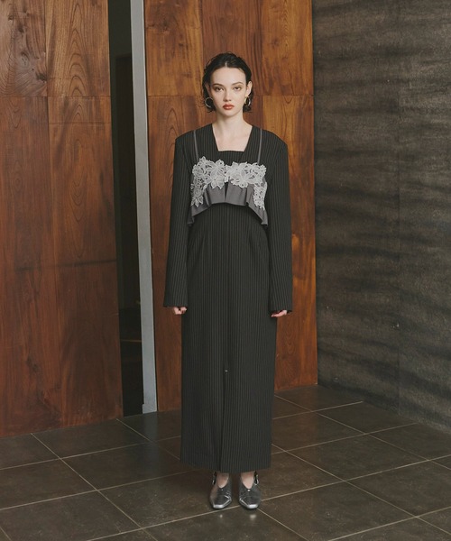 ANDRESD（アンドレスド）の「ピンストライプテーラードビスチェドレス