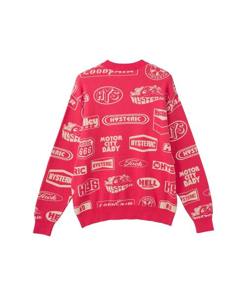ヒステリックグラマー ニット 赤刺繍ロゴ HYSTERIC GLAMOUR レッド
