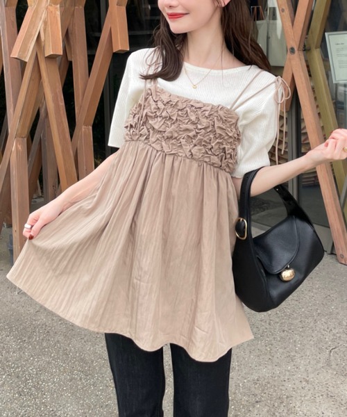 シャーリングデザインキャミチュニック（チュニック）｜hinari（ヒナリ