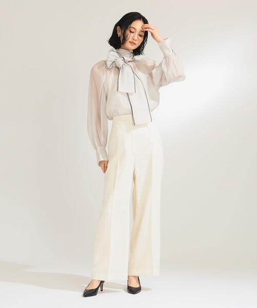 セレモニー・フォーマル】オーガンジー リボンブラウス（シャツ