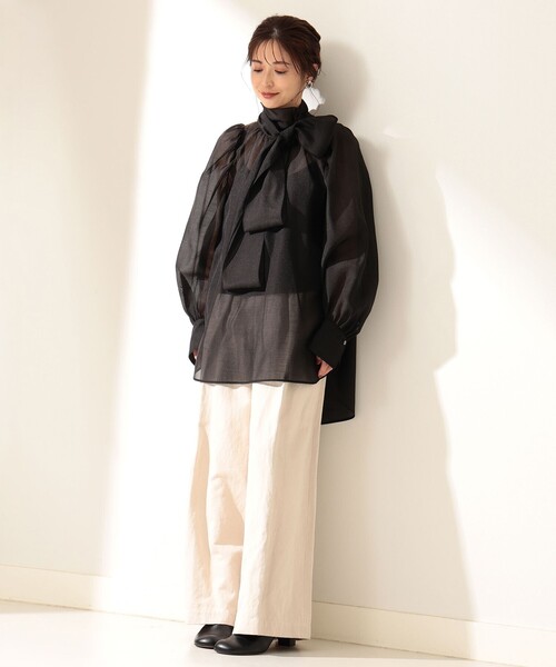 セレモニー・フォーマル】オーガンジー リボンブラウス（シャツ