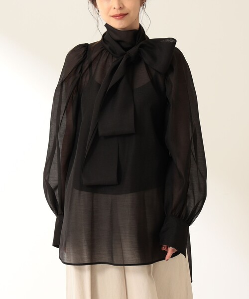 セレモニー・フォーマル】オーガンジー リボンブラウス（シャツ