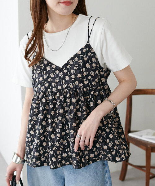 セール】花柄Vネックキャミ（キャミソール）｜DISCOAT（ディスコート