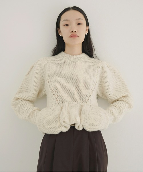 PEPLUM HAND KNIT TOPS（ニット/セーター）｜CLANE（クラネ）の