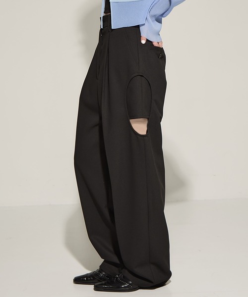 CLANE/クラネ】SIDE CIRCLE CUT PANTS/サイドサークルカットパンツ