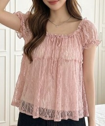 パフスリーブ」に該当するトップス（ピンク/桃色系）ファッション通販