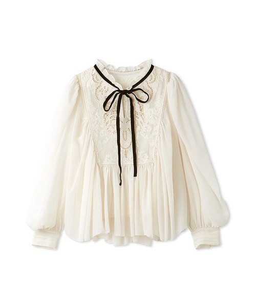 SNIDEL（スナイデル）の「エンブロイダリー楊柳シフォンブラウス