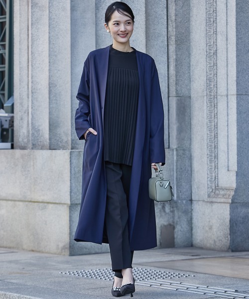 sarry salt ロングコート ネイビー Mサイズ ソルト 高身長 ノーカラー