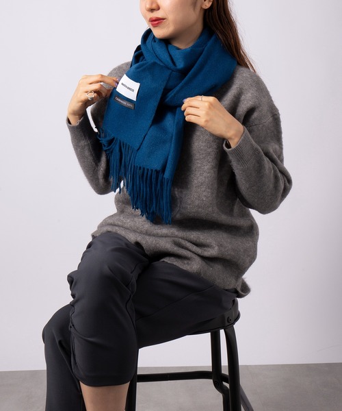 セール】【SETUP7】大判ピュアカシミア100% プレーンマフラー 大判