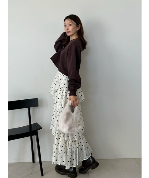 SNIDEL（スナイデル）の「Sustainableプリーツティアードロング