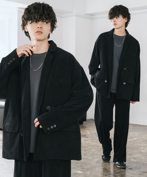 セットアップ】コーデュロイダブルテーラードジャケット＆イージー