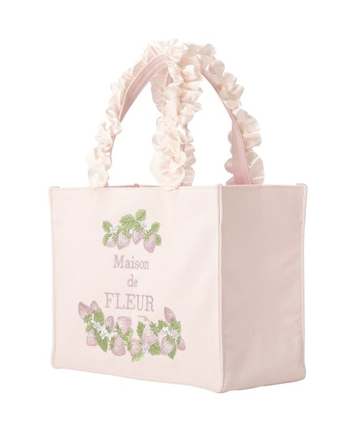 いちごフリルハンドルスクエアトートバッグ（トートバッグ）｜Maison