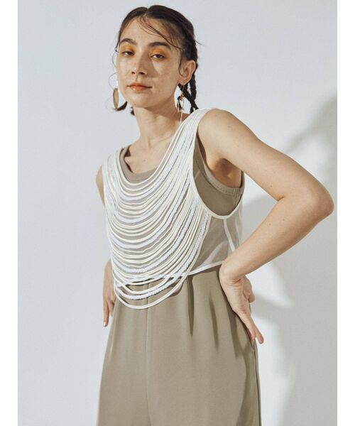 UN3D.（アンスリード）の「コードデザインショートタンクトップ