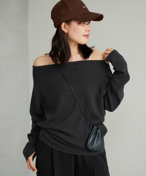 plage（プラージュ）の「Off shoulder slit ニット（ニット/セーター