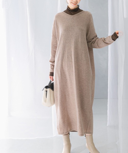 セール】カシミヤ混2WAYニットワンピース（ワンピース）｜URBAN