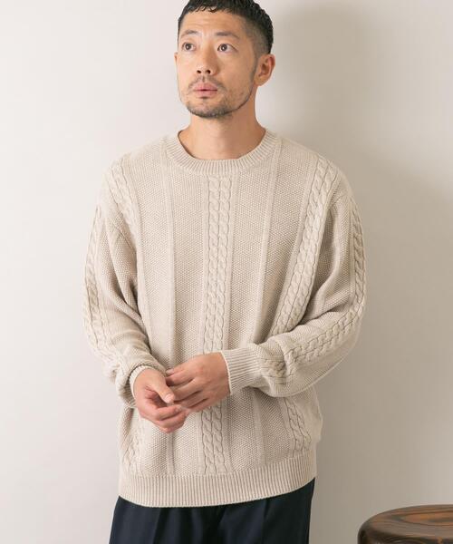 AURALEE/美品 19AW メリノウール ケーブルニット アイボリー 1 AURALEE