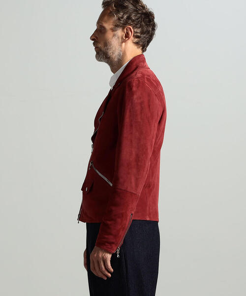 セール】【別注】DENIM×TOMORROWLAND ゴートスエード ダブルライダース