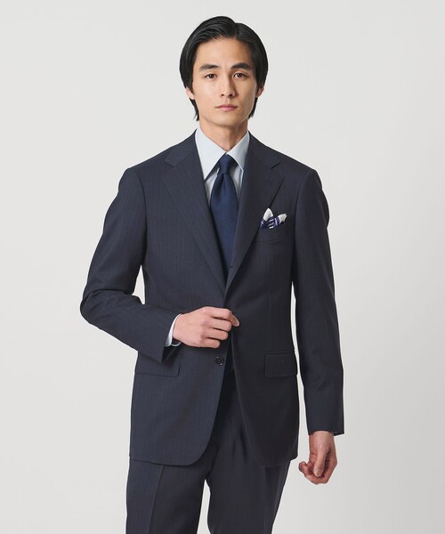 山栄 ピンストライプ シングル 3ボタン スーツ REGULAR MODEL